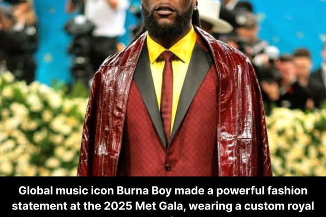 Burna Boy Stuns in Symbolic Ozwald Boateng Look at 2025 Met Gala