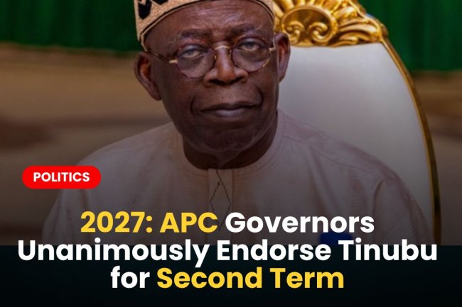 2027: APC Governors Unanimously Endorse Tinubu for Second Term