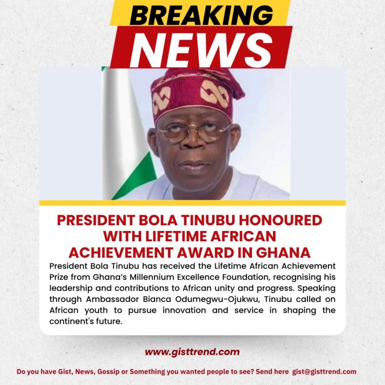 President Bola Tinubu Honoured with Lifetime African Achievement Award in Ghana