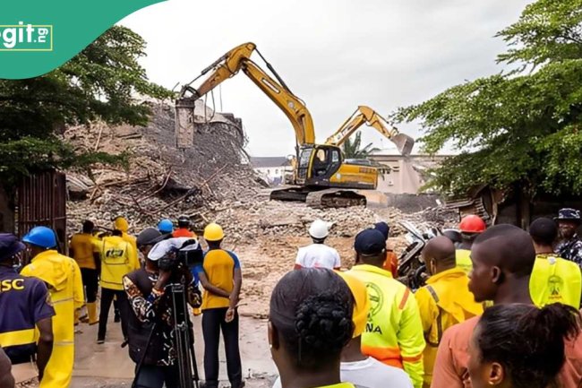 Watch video: 8 construction workers rescued alive as building collapses in Lagos, details emerge