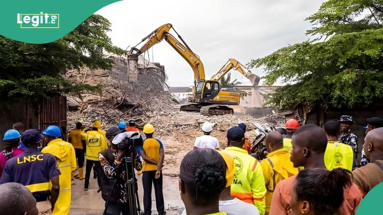 Watch video: 8 construction workers rescued alive as building collapses in Lagos, details emerge