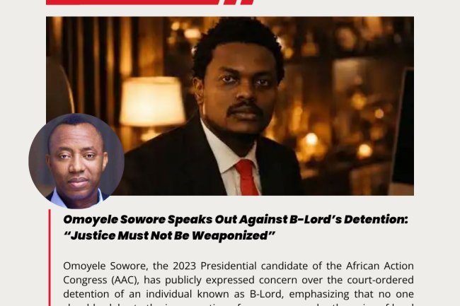 Omoyele Sowore Speaks Out Against B-Lord’s Detention: “Justice Must Not Be Weaponized